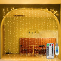 Ollny Christmas Curtain Lights 300 LED 9.8 FTx9.8 FT, Outdoor Waterproof by Ollny