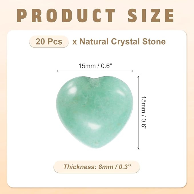PATIKIL 20 Pcs Natural Heart Shaped Crystal Stone, 0.6 Inch Mini Polished Love - Image 2