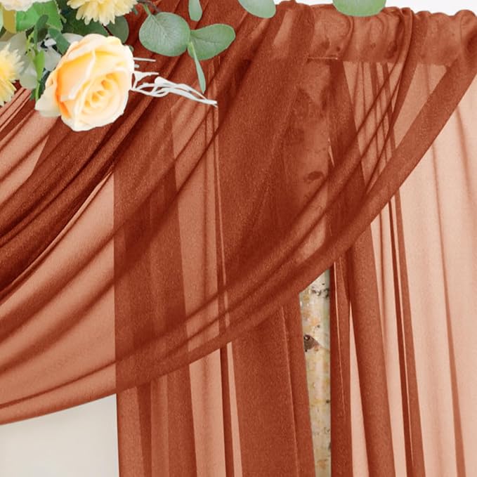 Fall Terracotta Wedding Arch Draping Fabric 1 Panel 29" × 20FT Sheer Drapes - Image 5