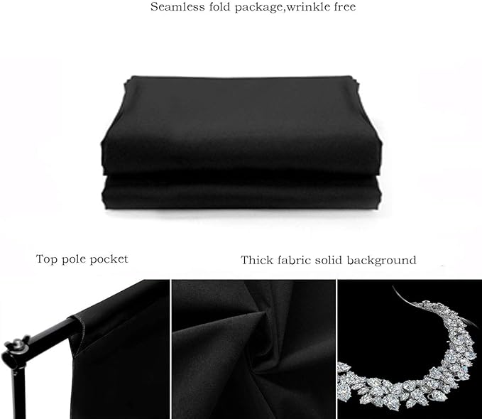 Black Backdrop for Photography Durable Fabric Background Photo Backdrop Video - Image 6