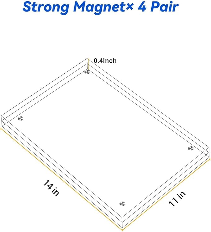 11x14 Acrylic Picture Frame, Minimalist Frameless Floating Frame - Image 2