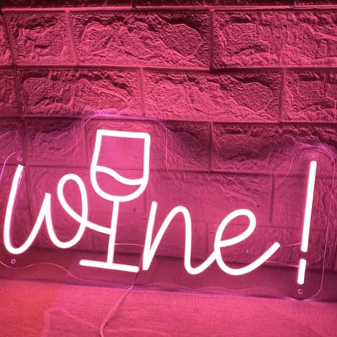 Wine Neon Sign Wine Cup Led Light Wedding Sign Home Party Bar Decor Shop Logo - Image 4