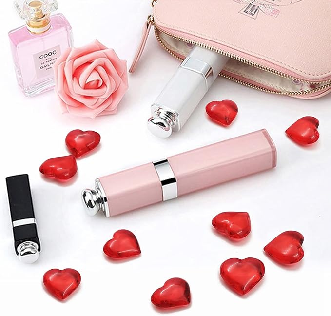 200pcs 3D Red Acrylic Heart Decorations, 22 mm Acrylic Hearts Shaped Decor - Image 5