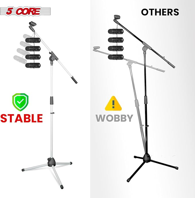 5 Core Tripod Mic Stand Floor Adjustable 18 to 72 Inches Sturdy Boom Arm Holder - Image 7