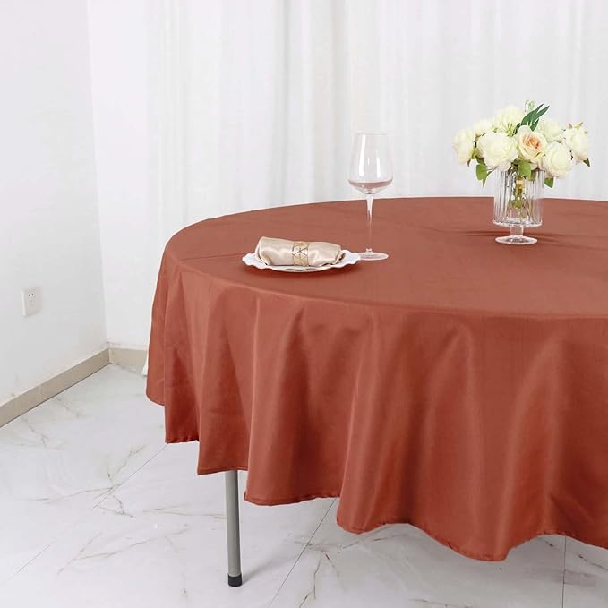 Efavormart Round Tablecloth, 90 Inch Stain & Wrinkle Resistant Washable Table - Image 2