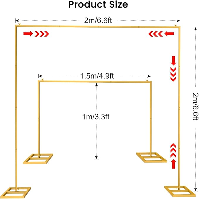 Backdrop Stand, 6.6FT x 6.6FT Backdrop Stand Heavy Duty, Birthday Party - Image 3