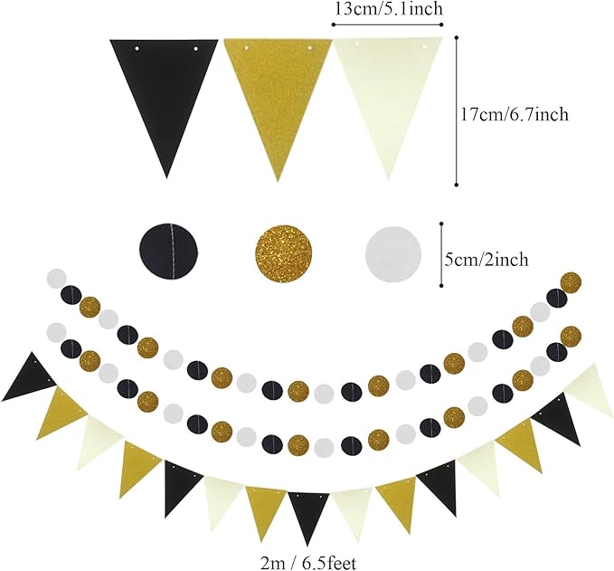 ZERODECO Party Decoration, Pom Poms Flowers, Garlands String Polka Dot and - Image 5