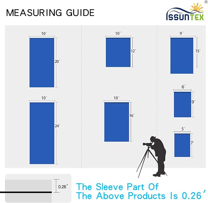 ISSUNTEX 10X24 ft Background Muslin Backdrop, Photo Studio, Collapsible High - Image 6
