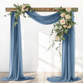 Dusty Blue Fall Elegant Arch Draping Fabric Outdoor 1 Panel 29" × 20Ft Sheer by Santaben