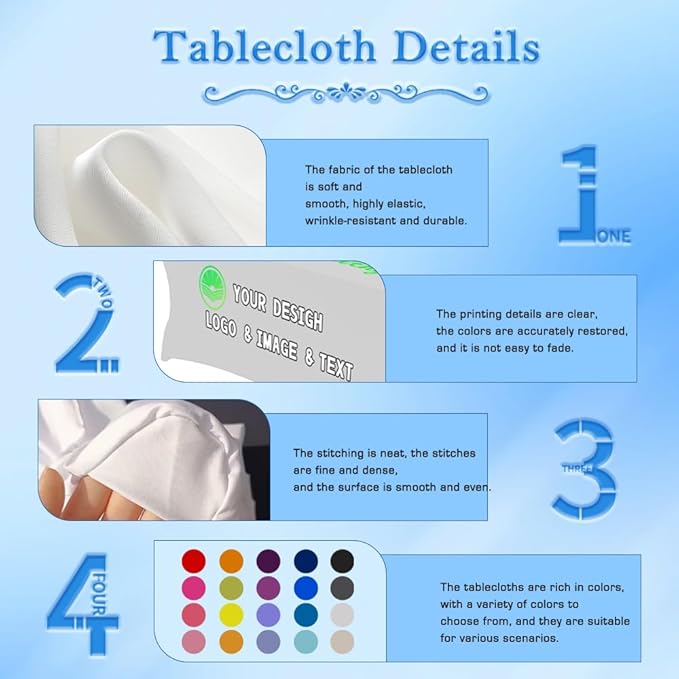 Custom Table Cloth with Business Logo 4FT 5FT 6 FT 8 FT Spandex Customized - Image 4