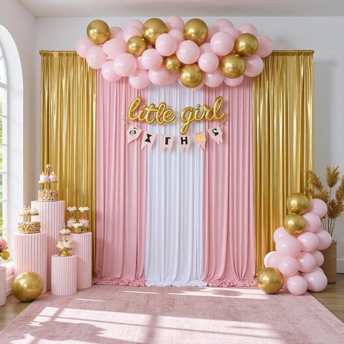Outpain 10x14ft Gold Sequin Backdrop Curtains -Heavy Duty Gold Photography - Image 5