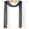 Socomi Wedding Arch Draping Fabric 29" x 20Ft 2 Panels Black and White Sheer by Socomi