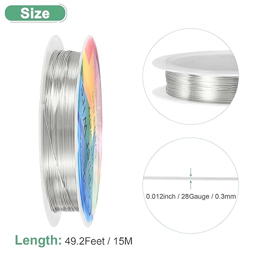 0.3 mm/28 Gauge Copper Wire for Jewelry Making, 49.2FT Copper Beading Craft - Image 3