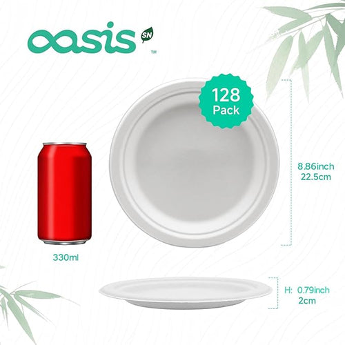  , - Compostable Paper Plates, Heavy-Duty Biodegradable - Image 2