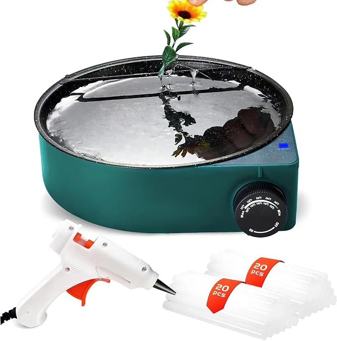 Hot Glue Melting Pot, Electric Floral Dipping Skillet Kit by HotGluePotforDIYMaking