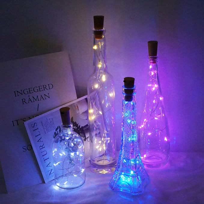 Wine Bottle Lights with Cork Switch, 15 LED 8 Pack Battery Operated Mini Fairy - Image 8