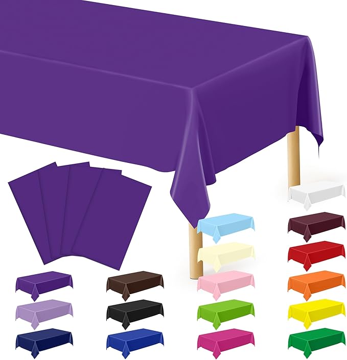 QZYL 4 PCS Plastic Table Cloth, by QZYL