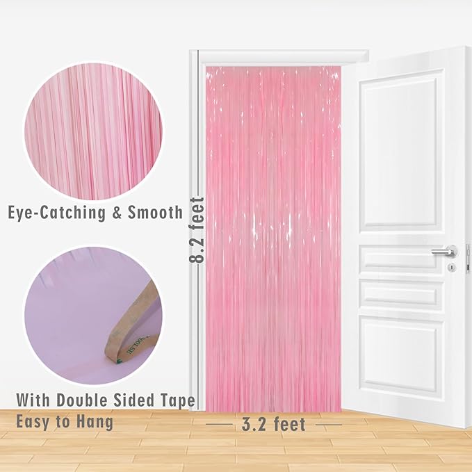 GOER 6.4 ft x 8.2 ft Metallic Tinsel Foil Fringe Curtains Party Photo Backdrop - Image 3