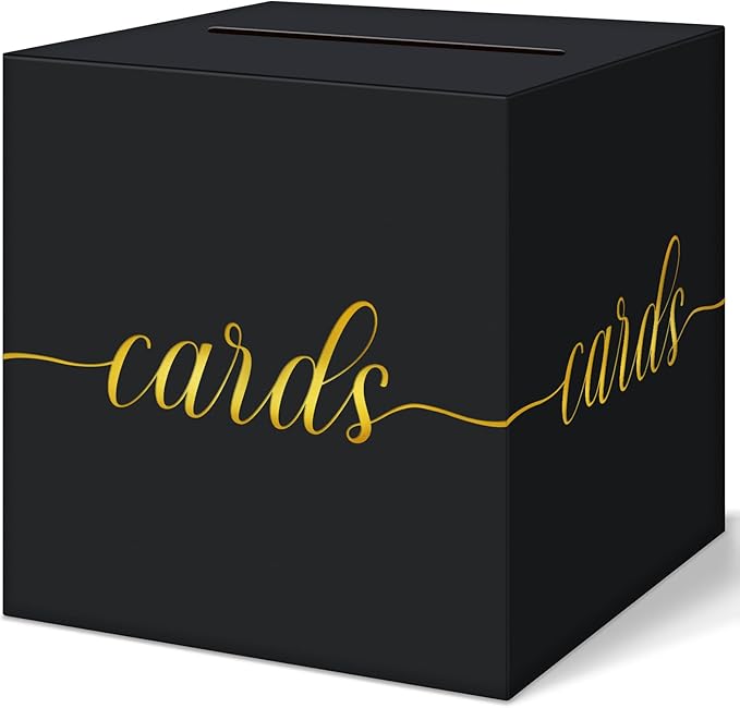 QIKSION Black Card Box for Party, Wedding Reception, Baby Shower by QIKSION