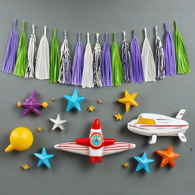 Tissue Paper Tassel Garland Banner, Party Decorations - Image 6