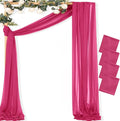 MLMC Hot Pink Wedding Arch Draping Fabric 4 Panels 29" x 20 FT Extra Long Gauze by MLMC