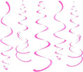 Hot Pink Party Hanging Swirl Decorations Plastic Streamer by WEVEN