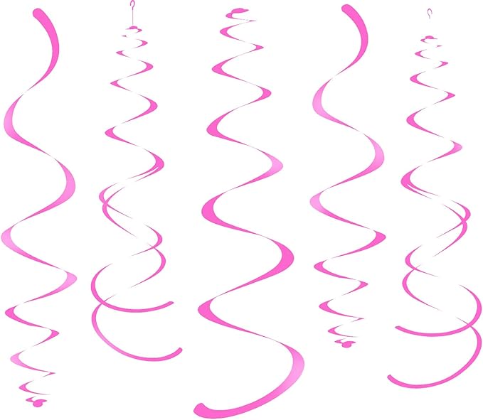 Hot Pink Party Hanging Swirl Decorations Plastic Streamer by WEVEN