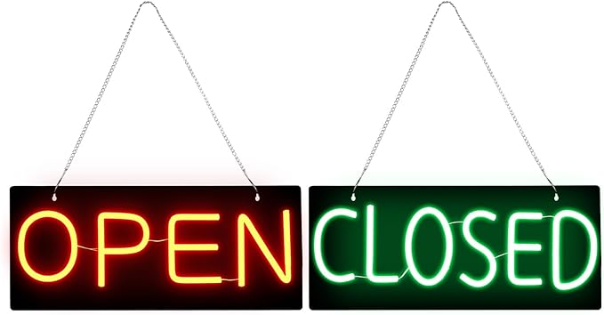 Led Open Sign for Business, OPEN and Close Double sided switching, Powered by by senceng