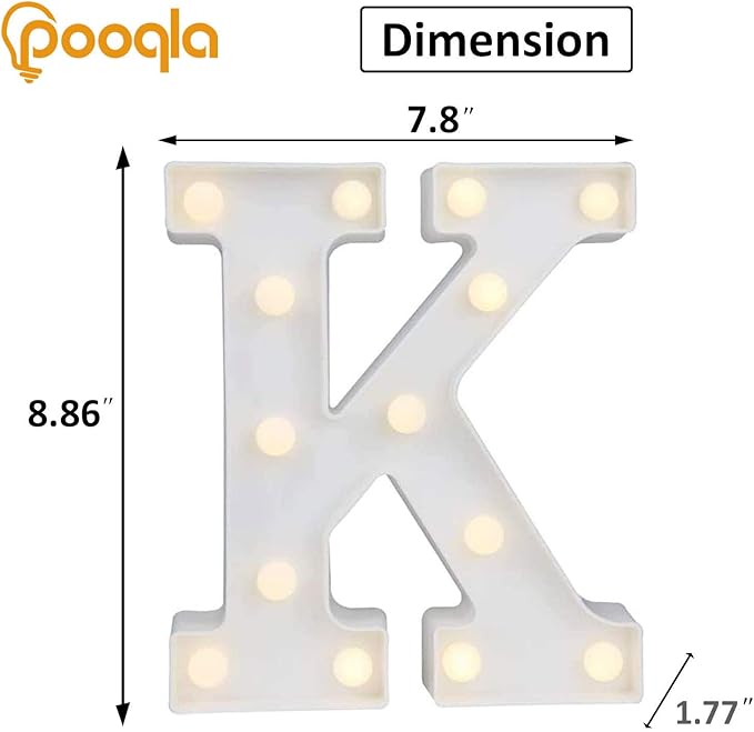 Pooqla LED Marquee Letter Lights, Warm White and Cool White Decorative Lighted - Image 5