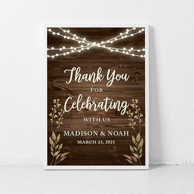 Andaz Press Personalized Extra Large Wedding Easel Party Sign, 12x18-inch - Image 4