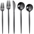 NOCCUR 40-Piece Stainless Steel Black Silverware Set by NOCCUR