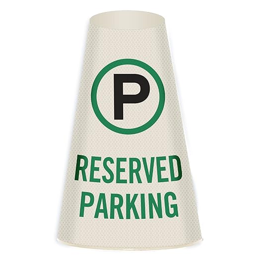SmartSign “Reserved Parking” Bright Reflective Cone Message Sleeve - Image 2