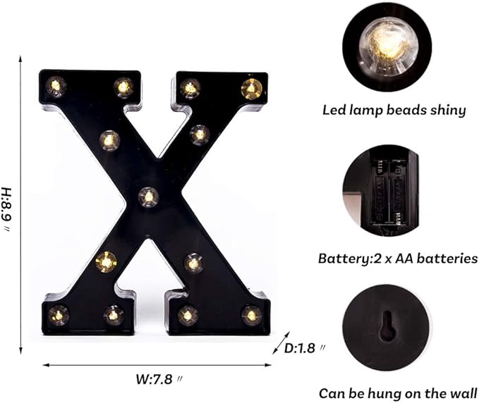 Foaky Black LED Marquee Number Lights Sign Light Up Marquee Number Lights Sign - Image 3
