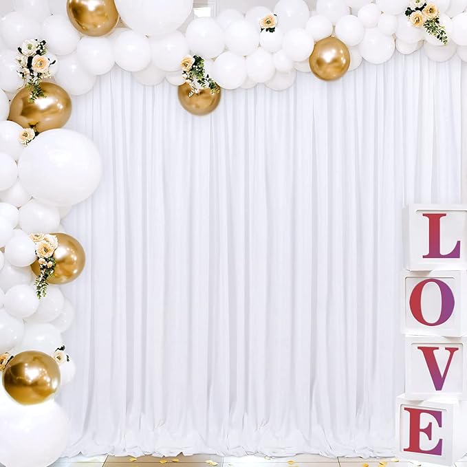 Joydeco White Photography Backdrop Curtains, Wrinkle Free Polyester 5ft x 7ft - Image 4