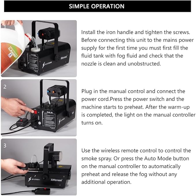 Fog Machine 1000W with Strobe Light, Wireless Remote, and Events - Image 7