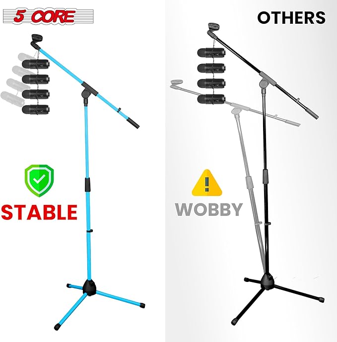 5 Core Tripod Mic Stand Floor Adjustable 18 to 72 Inches Sturdy Boom Arm Holder - Image 5