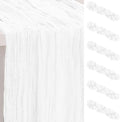 6 Pack White Cheesecloth Table Runner 35x120 Inch 10Ft Rustic Gauze Cheese by SuBleer