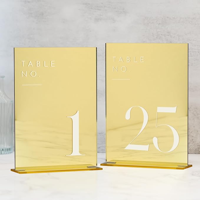 JINMURY Gold Wedding Table Numbers 1-25 by JINMURY