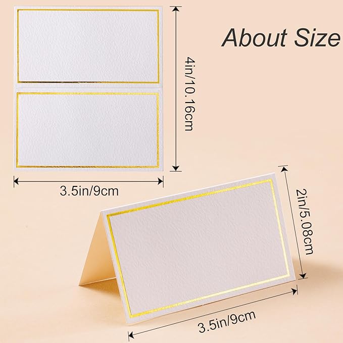 60Pcs Premium Place Cards With Gold Foil Border - Image 2