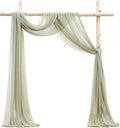 Floroom Wedding Arch Draping Fabric 2 Panels 20Ft Sage Green Chiffon Fabric by Floroom