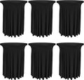 6 Pack Round Cocktail Tablecloth 32"x 43" Spandex Cocktail Table Skirt by Fivenl