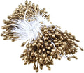 HAHIYO 700pcs 3mm Gold Pearl Double Heads Flower Pistil Hand-Made Artificial by HAHIYO