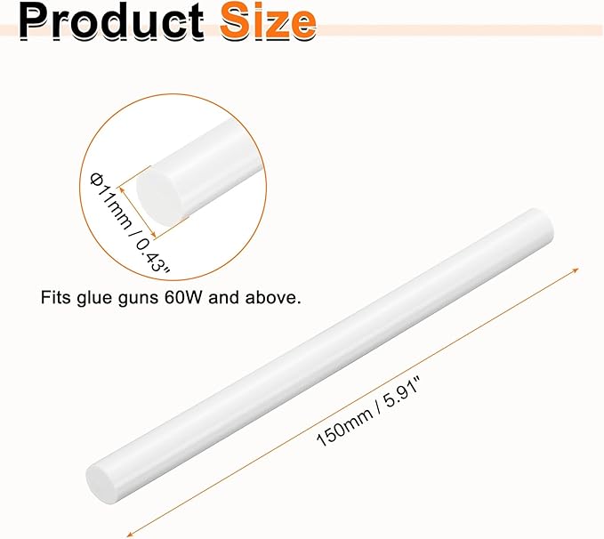 HARFINGTON 10pcs Hot Glue Sticks 0.43" Dia x 5.91" Long EVA Mini Hot Melt - Image 2