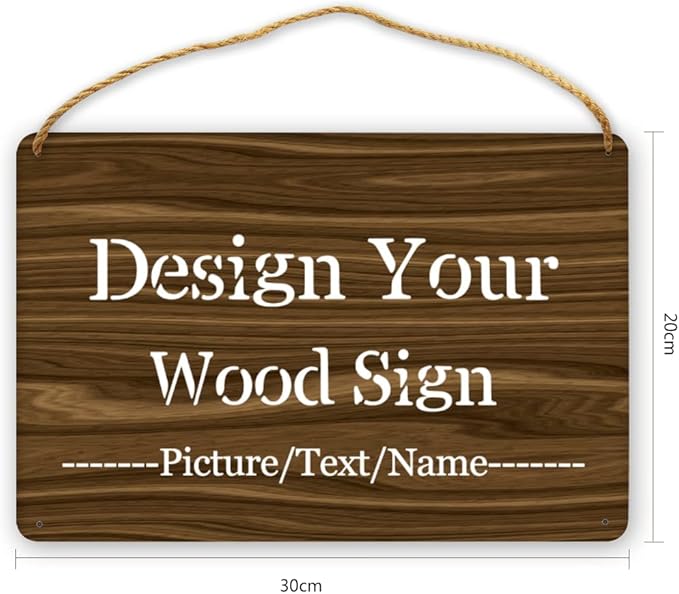 Personalized Wood Board Hanging Door Sign, Custom Welcome Sign Add Your Design - Image 4