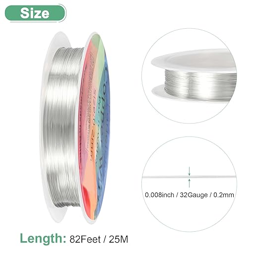 0.2 mm/32 Gauge Copper Wire for Jewelry Making, 82FT Copper Beading Craft Wire - Image 3