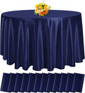 12 Pack 108 Inch Navy Blue Satin Tablecloth by fani
