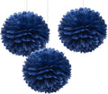 WEVEN 12" Navy Blue Tissue Pom Poms DIY Hanging Paper Flower Balls by WEVEN