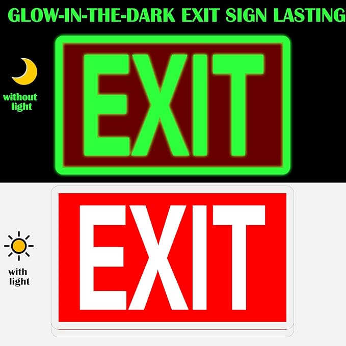 10 Pcs Glow in the Dark Exit Signs - Image 3