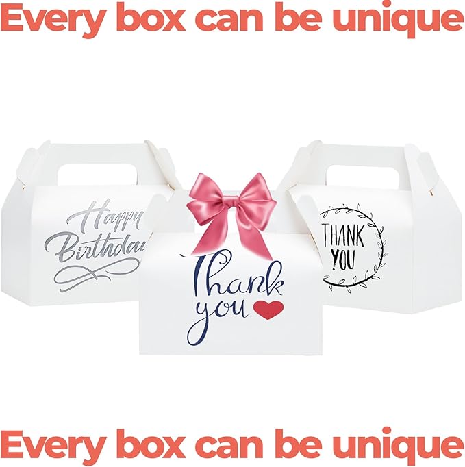 UnicoPak 30 Pack White Gable Treat Boxes Party Favor Boxes - Image 4