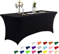 IVAPUPU 8FT Spring Table Cloth for Rectangular Fitted Events Stretch Black by IVAPUPU